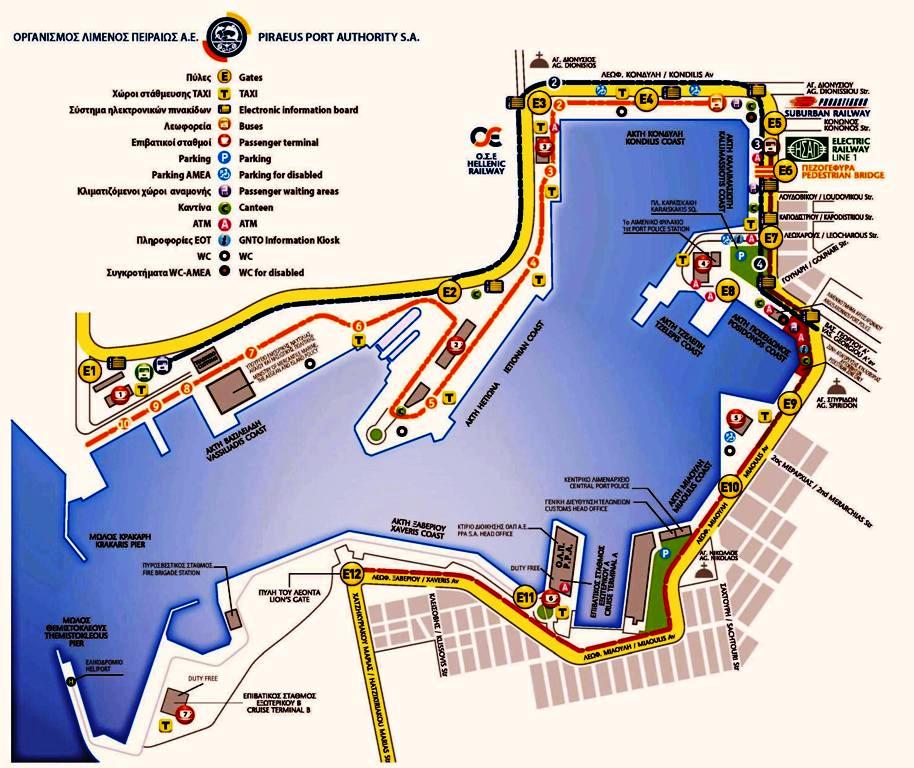 Piraeus port map