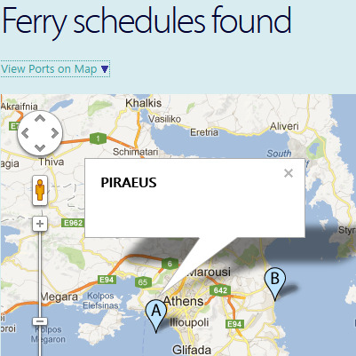 You can now view your ferry departure and arrival ports on Google maps